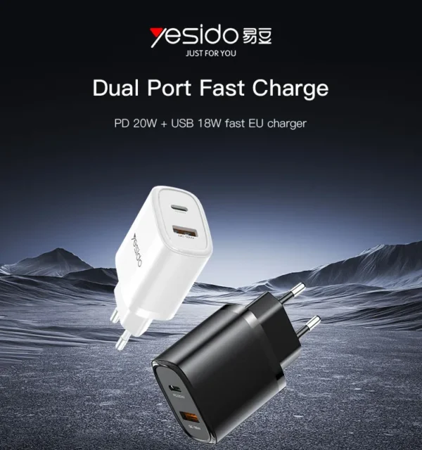 شارژر دیواری 20 وات یسیدو مدل YC47 با کابل لایتنینگ - Image 2