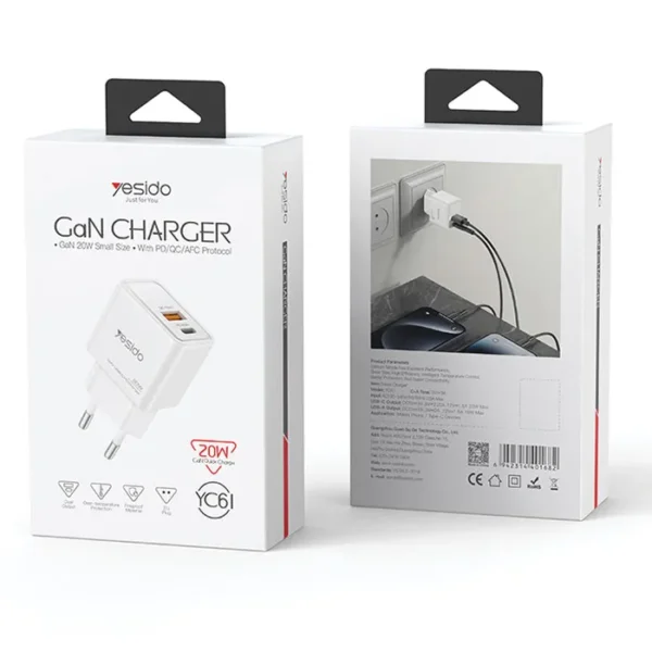آداپتور شارژر دیواری یسیدو مدل YC61 - Image 2