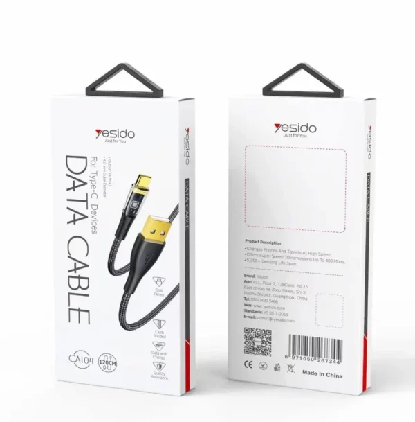 کابل تبدیل USB به تایپ سی یسیدو مدل CA104 - Image 2